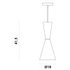PENDENTE SET BRANCO E NICKEL (D)18CM (A)41,5CM 1X40W E27