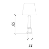 BASE PARA ABAJUR CLASSIC CROMADO E TRANSPARENTE (C)14CM (L)14CM (A)65CM 1XE27 40W - XL1155