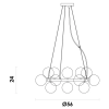 PENDENTE HALO NIQUELADO E CROMADO (D)56CM (A)24CM 15XG9 75W