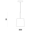 PENDENTE BOT BRANCO E COBRE (D)20CM (A)35CM 1X40W E27