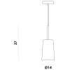 PENDENTE BOT BRANCO E NICKEL (D)13,6CM (A)38CM 1X40W E27
