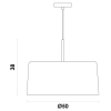 PENDENTE BOT BRANCO E COBRE (D)50CM (A)38,5CM 1X40W E27