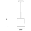 PENDENTE BOT BRANCO E NICKEL (D)20CM (A)35CM 1X40W E27