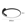 PLAFON DE SOBREPOR BAMBOLE PRETO (D)50CM (A)6CM 1X30W 3000K 1024LM - FO026LB