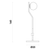 COLUNA VIVA CROMO NEGRO E BRANCO (D)25CM (A)160CM 1XE27 BOLINHA 5W - SQ008B