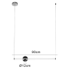 PENDENTE BOSSA NOVA DOURADO E BRANCO (D)12CM (A)90CM 1X20W 3000K 1000LM - OC006