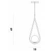 PENDENTE PINGO BRONZE E BRANCO (D)18CM (A)49CM 1XG9 25W - TR001