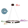 PENDENTE OCA NICKEL E TRANSPARENTE (D)60CM (A)4CM 1X32W 3000K 2080LM - GD001NK