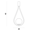 ARANDELA PINGO BRONZE E BRANCO (D)20CM (A)42CM 1XG9 25W - TR002