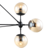 PENDENTE ORBE PRETO E CHAMPANHE (D)100CM (A)78CM 10XE27 BOLINHA 400W - OP056