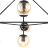 PENDENTE ORBE PRETO E CHAMPANHE (D)100CM (A)78CM 10XE27 BOLINHA 400W - OP056