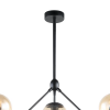 PENDENTE ORBE PRETO E CHAMPANHE (D)100CM (A)78CM 10XE27 BOLINHA 400W - OP056